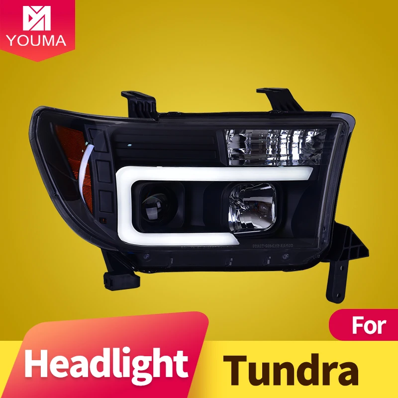 Фары в сборе для Toyota Tundra 2007-2013 Sequoia 2008-2017 светодиодный Светодиодные ДХО дальний