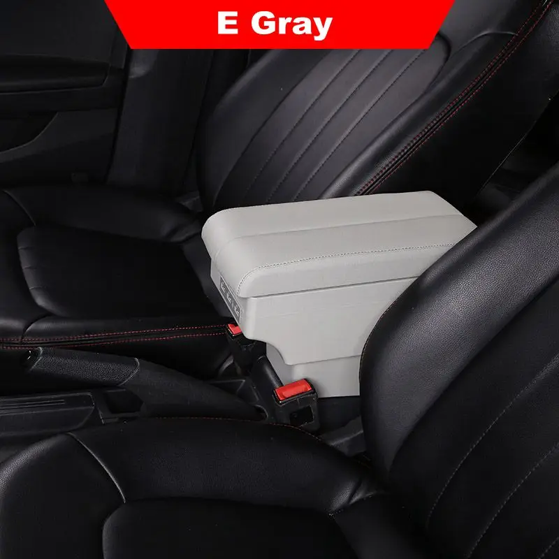 Ящик для хранения для Suzuki Swift 2005- подлокотник USB коробка с подстаканником аксессуары для салона автомобиля - Название цвета: E Gray
