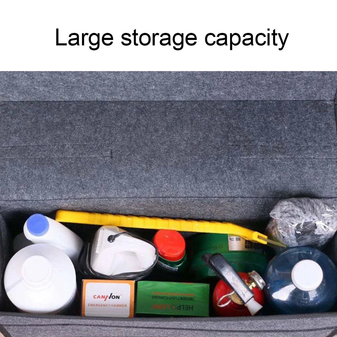 

Car Organizer Bag Car Trunk Organizer Car Seat Organizer Woolen Felt Stowing Tidying Large Container Waterproof Storage Bag