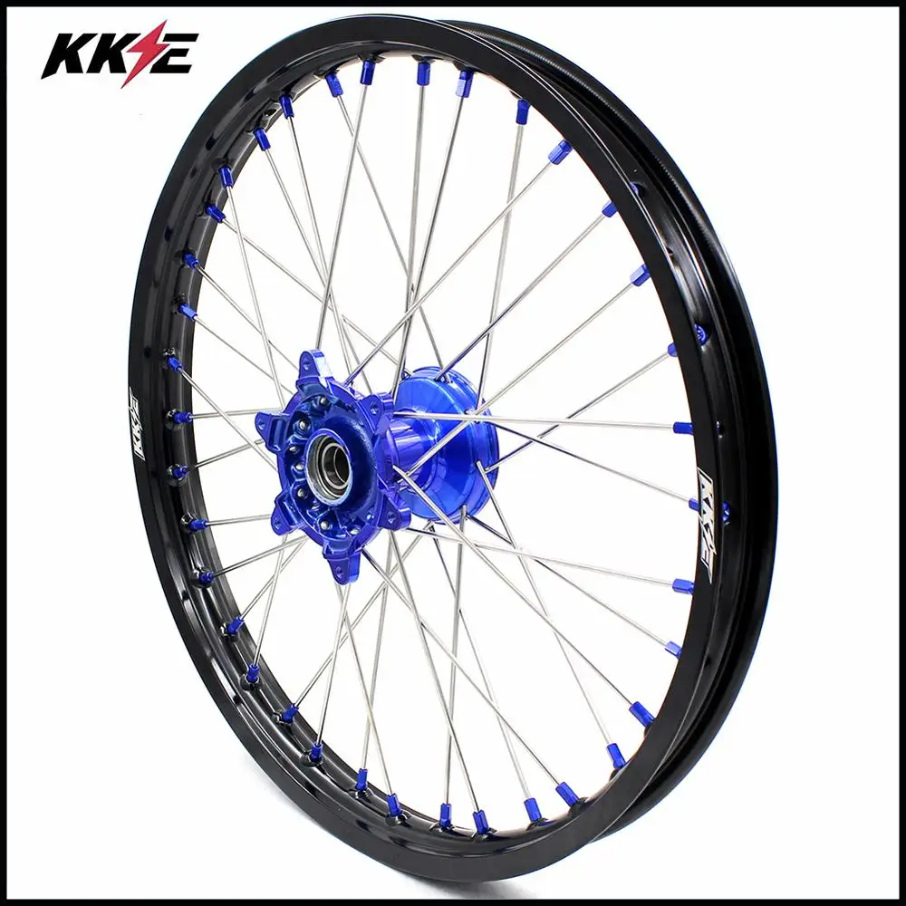 21/19 MX Давлением Мотоцикл колеса обод Набор для YAMAHA YZ125/250 1999- YZ250F 2001- YZ450F 2003- синий соски