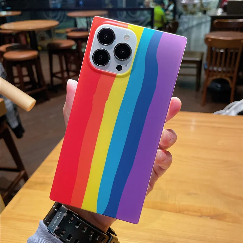 

Fashion Innovate Rainbow Color Soft Silicone Phone Case For iphone X Xs XR 13 12 11 Pro Max SE 2 7 8 Plus Matte Protection Cover