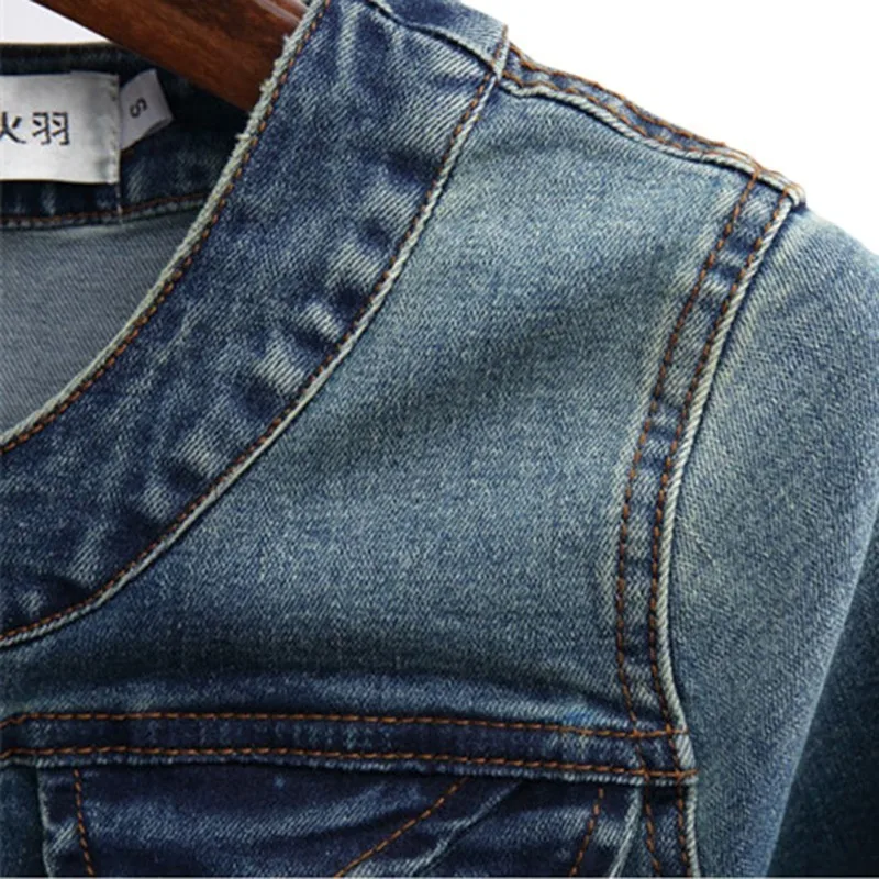 

Spring Autumn Denim Jacket Women Plus Size Long Sleeve Jeans Jacket Womens O Neck Coats Jacket Elastic Short Base Coats 4XL F670