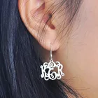 Женские серьги с монограммой на заказ, золотистые и Серебристые серьги из нержавеющей стали на заказ, ювелирные изделия в подарок