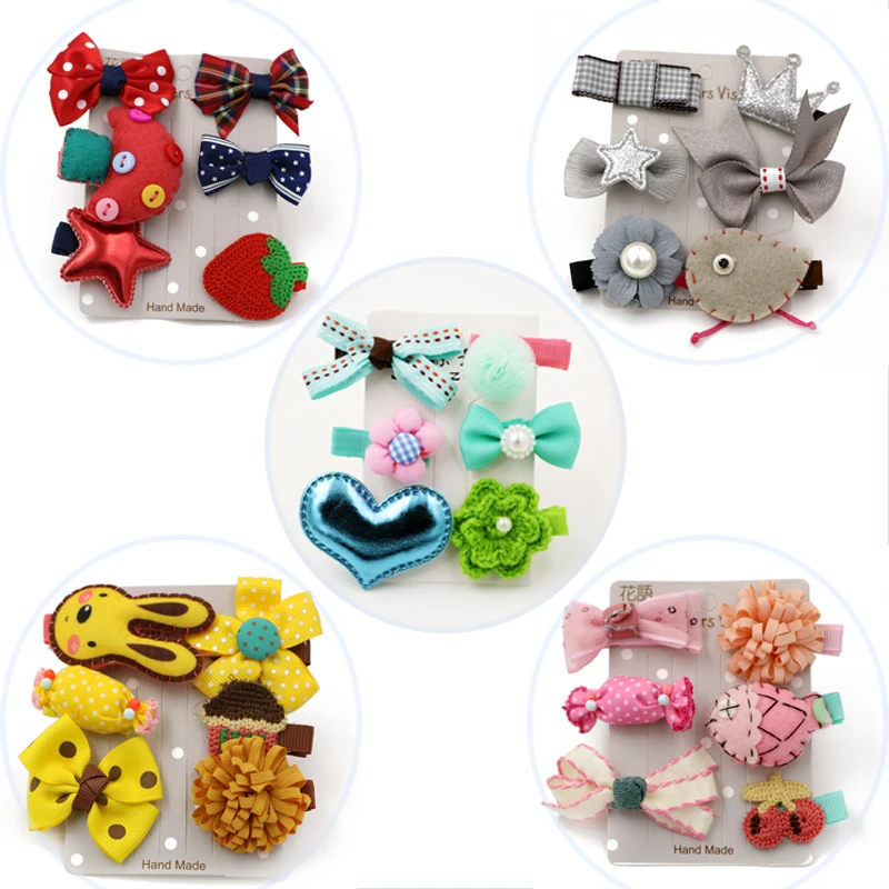 Korean Fashion Animals Fruit Cartoon Hair Clips for Girls Kids Hairpins Fish Rabbit Panda Rainbow Bow Wholesale Accessories | Детская