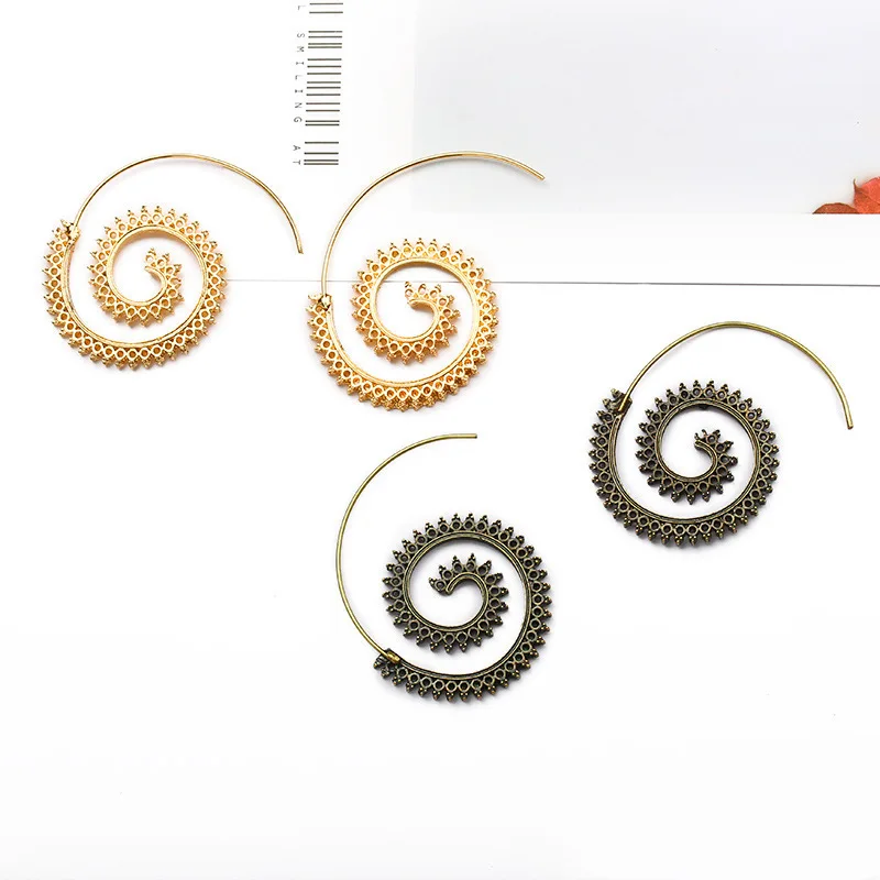 Вихревое снаряжение овальные спиральные вихревые сердца Висячие серьги для