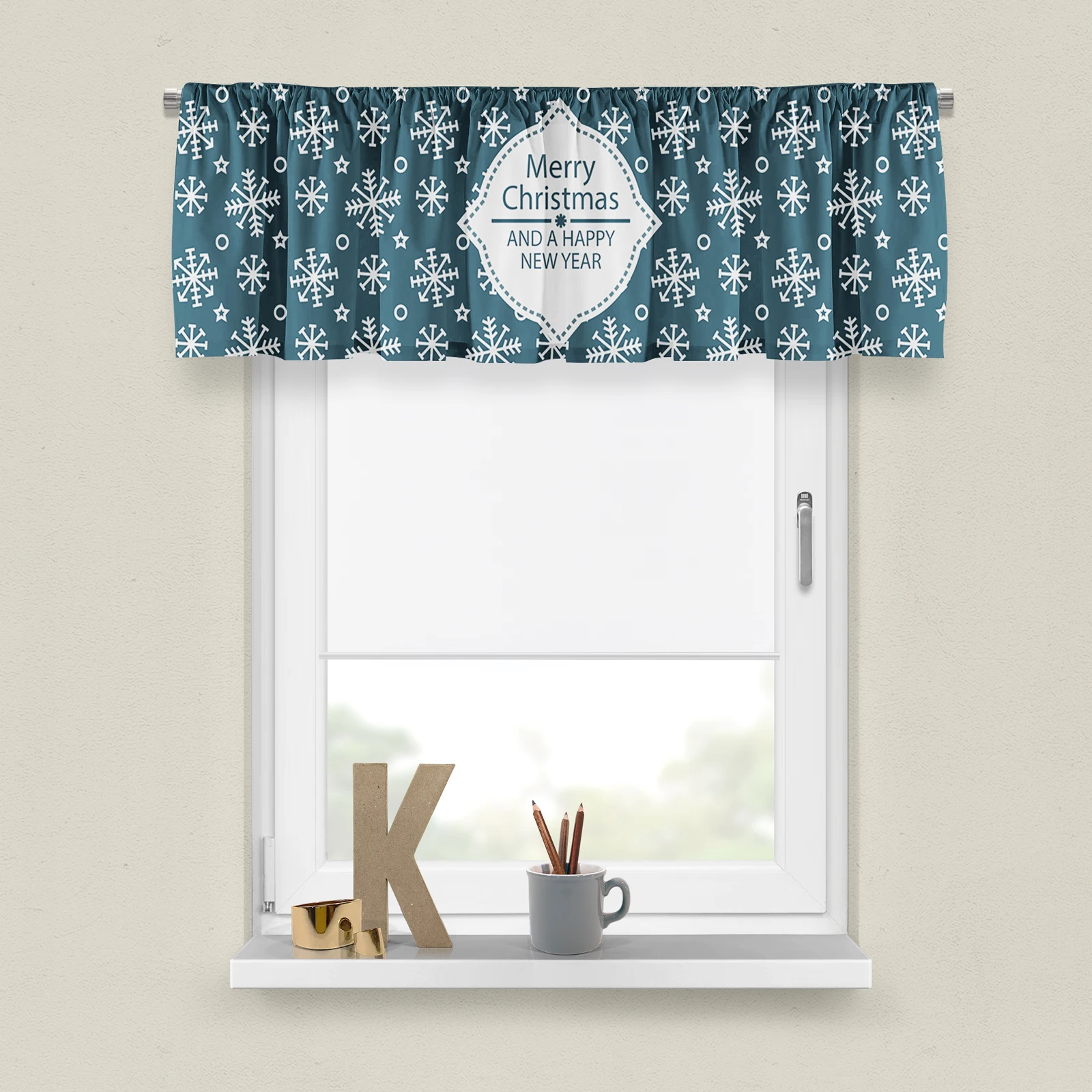 Persianas romanas personalizadas para Navidad, cortinas cortas modernas, coloridas, para ventana peque&ntilde;a, sala de estar, cocina, puerta de armario de almacenamiento-5