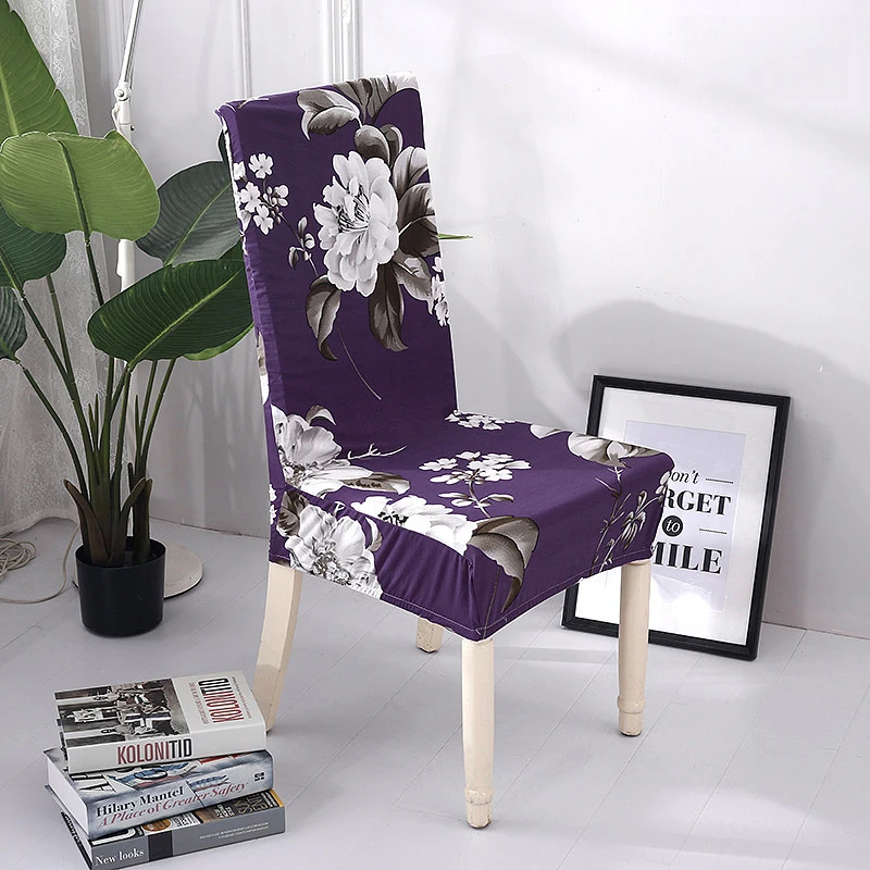 Эластичный Чехол для стула удаляемый моющийся спандекс стрейч цветок печать