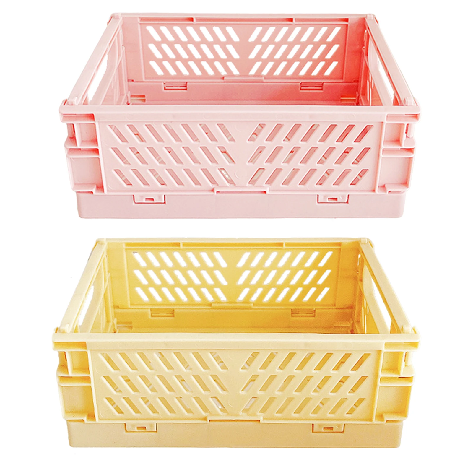 

2pcs Foldable Mini Desk Storage Basket School Office Table Pen Holder Stationary Organizer Pencil Masking Tape Storage Rack