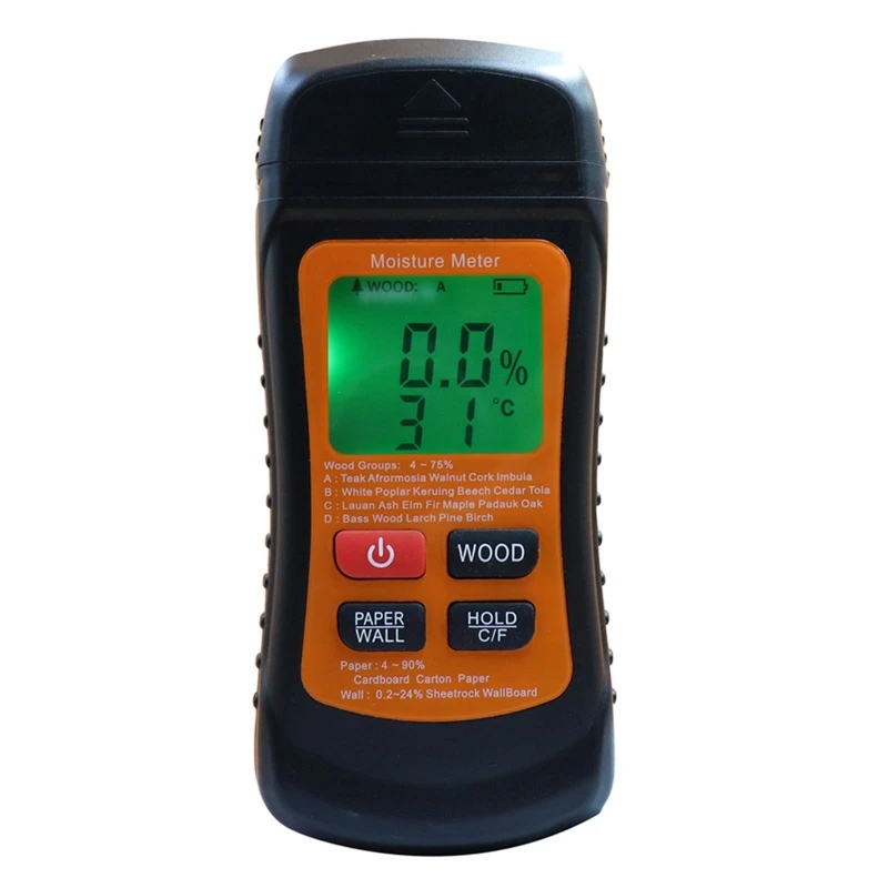 

Two-in-one Pin Type Wood Moisture Meter Wood Temperature/Humidity Detector