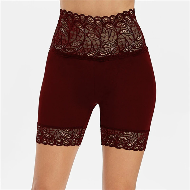 

Plus Size Women Safety Underwear High Quality Safety Short Pants Mid Waist Lace Hot Shorts Elastic Pants Trousers