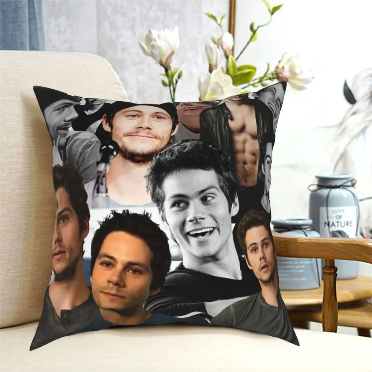 

Dylan O'brien Collage Square Pillow Case Cushions for Sofa Custom Pillowcover Home Decor