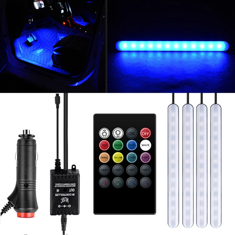 7-цветная RGB светодиодная Автомобильная атмосферная лампа Неоновая полоса
