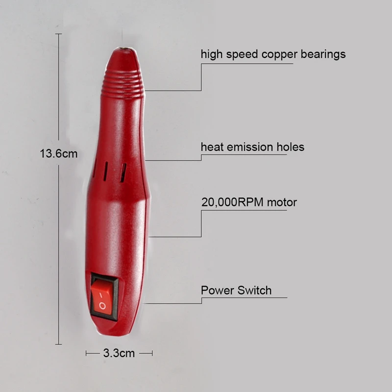 

20000RPM Electric Nail Drill Machine Pedicure Nail Art Drill Pen Electric Nail Art File