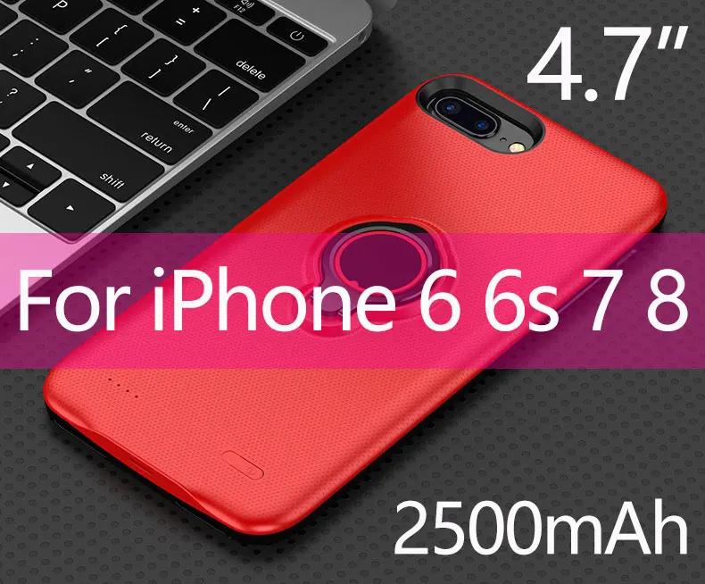4.7inch I6 6S 7 8 2500 мА/ч, 4,7 дюймовый телефонный корпус Батарея зарядный чехол для iPhone 6 6s 7 8 3700 аккумулятор для телефона, мАч чехол для iPhone 6 Plus, 7 Plus, 8Plus 6s плюс - Цвет: 4.7inch I6 6S 7 8