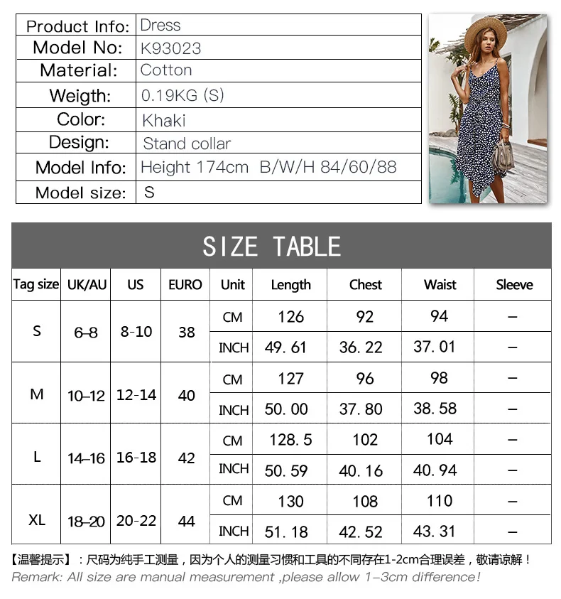 

Women Sleeveless Spaghetti Strap Dress V Neck Dot Print Casual Dress Bandage Sexy Dress