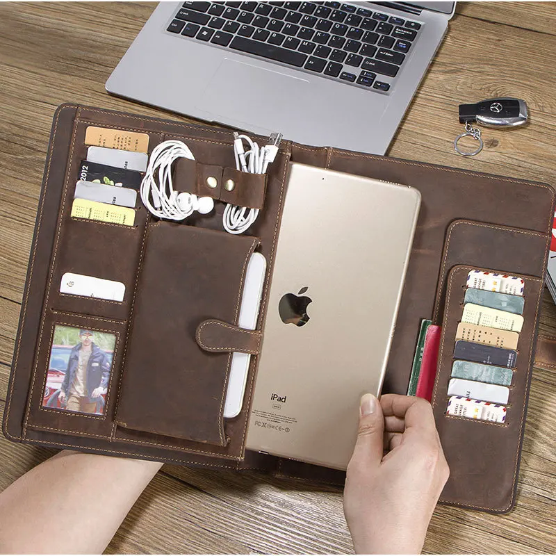 Мужская винтажная Сумка клатч из натуральной кожи Crazy Horse Ipad Pro 10 5/11 дюймов