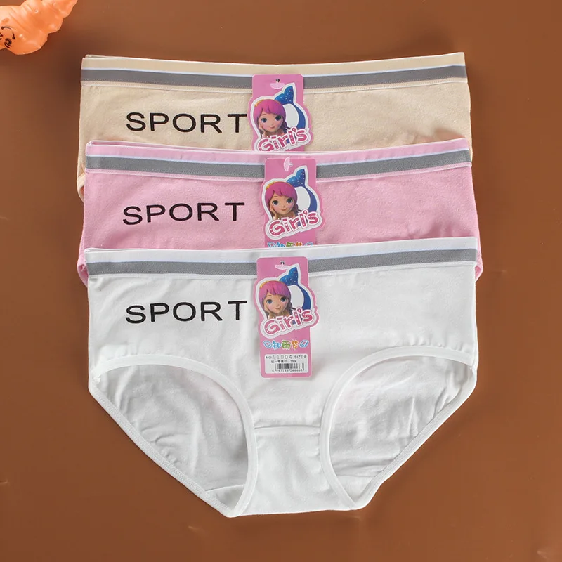 

1PC Girls Underwear Cotton 8-12-14 Years Old Sports Letters Breathable Briefs Pupils Teenater BriefsYFP87