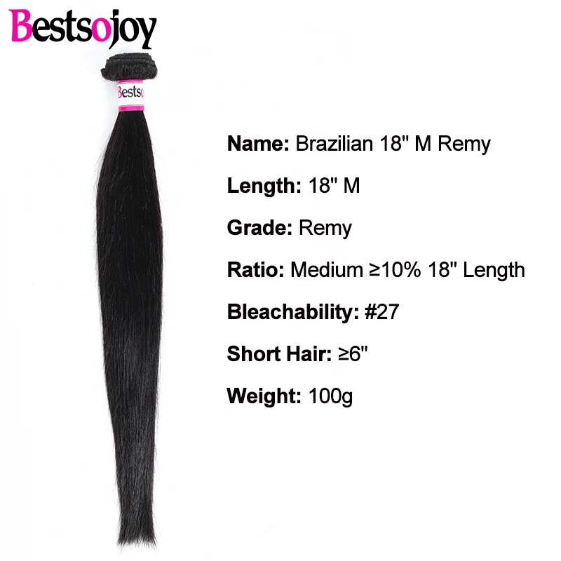 Bestsojoy 4 пряди бразильские прямые волосы пряди Remy натуральные кудрявые пучки волос натуральный черный