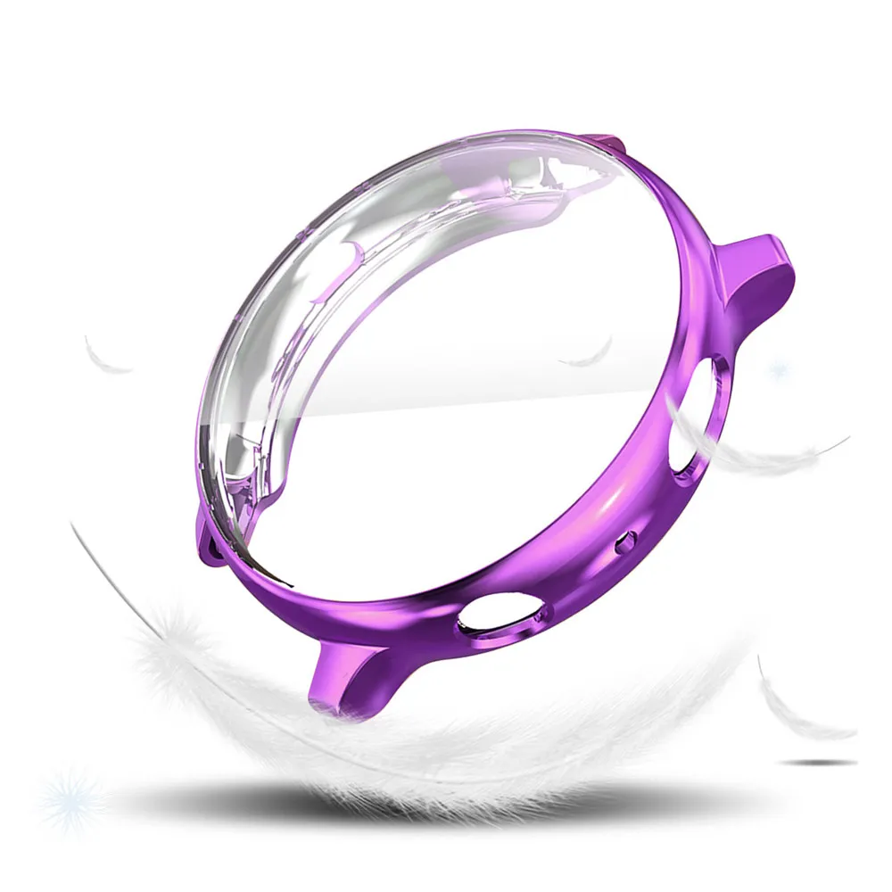 Purple Мягкий чехол для samsung Galaxy Watch Active 2 Чехол 40 мм 44 мм Active2 защитная оболочка светильник тонкий ТПУ бампер аксессуары - Цвет: Purple