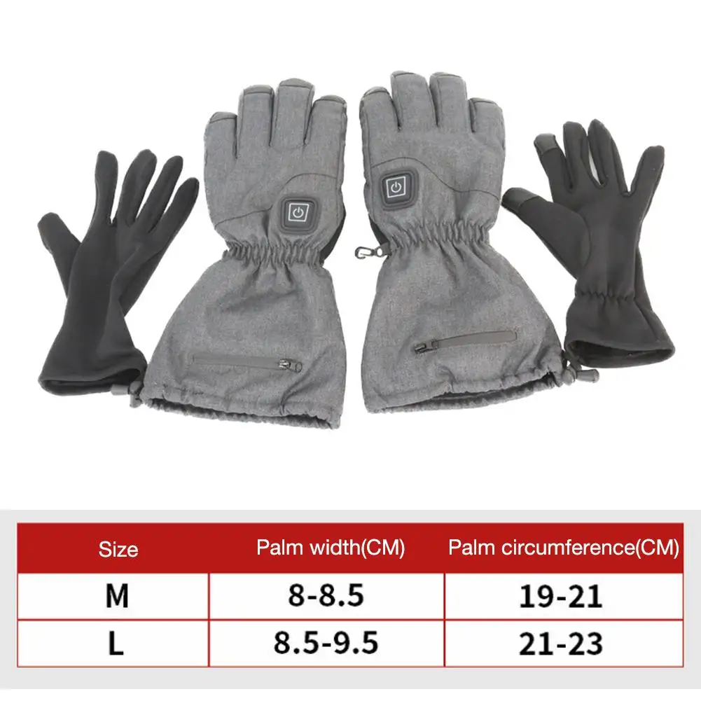 

Winter Electric Heating Gloves Waterproof Lithium Battery Three Gear Temperature Adjustment For Outdoor Ski Hiking Snowboating
