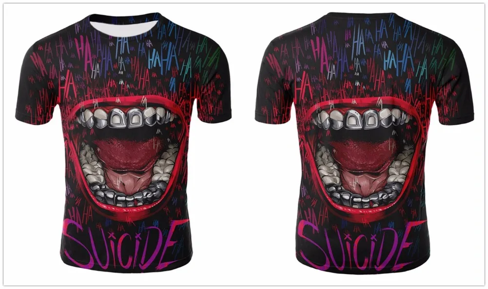 Newest 3D Clown T Shirt Skull Skeleton Summer T-shirts Men Women Hip Hop Punk Gothic Shirts Vintage Rock Anime Casual Tees