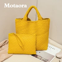 motaora fashion womens woven handbag large capacity composite bag female travel tote ladies outdoor mobil phone shoulder bag