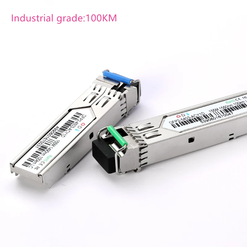

LC SFP Fiber optic Industrial grade -40~+80 Celsius 1.25G20/40/60/80/100KM 1310/1490/1550nm compatible with Mikrotik cisco
