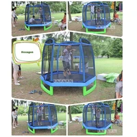 CY-7 ft Indoor Safety Net Spring Childrens Trampoline Early Education Entertainment Bouncing Jumping Bed Hexagon Bounce Bed
