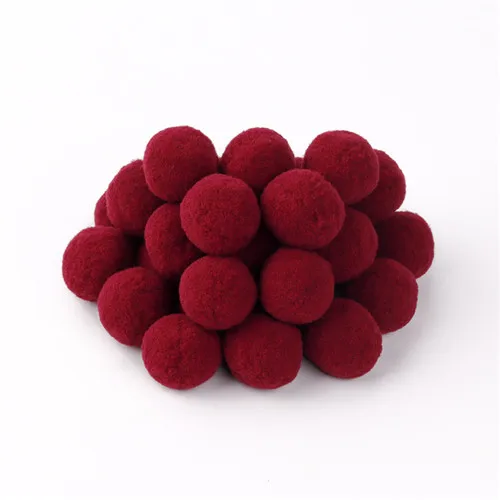 wine red 8/10/15/20/25/30 мм помпон Искусственные цветы Материал мягкий помпон Пушистый Плюшевый мяч поделки своими руками помпоном домашний декор швейная фурнитура - Цвет: wine red