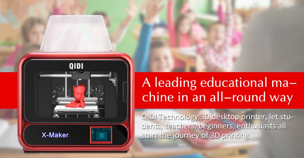 QIDI 3d принтер x-maker образовательного класса Impresora 3D Drucker Высокоточный размер печати 170 мм* 150 мм* 160 мм с ABS, PLA, гибкий