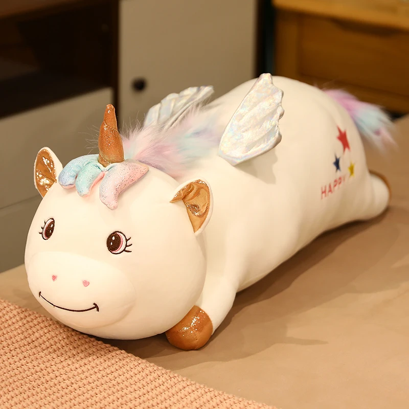 

65/85/105cm Kawaii Long Unicorn Plush Toy Soft Stuffed Sofa Cushion Pillow Animal Horse Toys For Children Girl Birthday Gifts