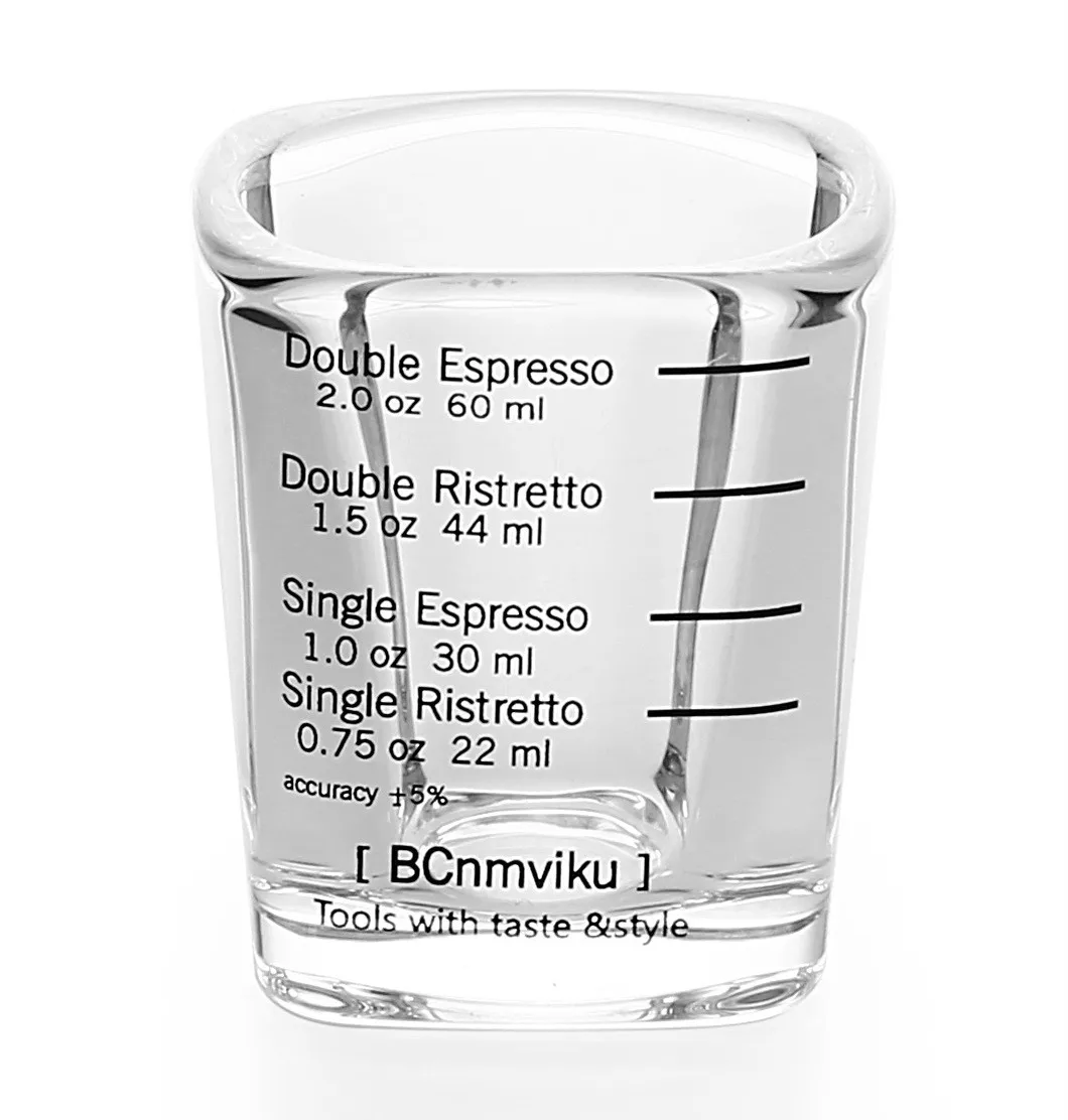 

2021 Square Expresso Cup Thickened Glass Jigger Ounce Cup 60ml Ounce Cup Graduated Measuring Concentrated Cup Espresso