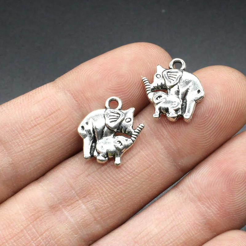

Chxiuu Alloy Parts 14×15mm 12PCS Antique Silver Elephant Charms Pendant for Jewelry Making or Diy Carfts Necklace Bracelet