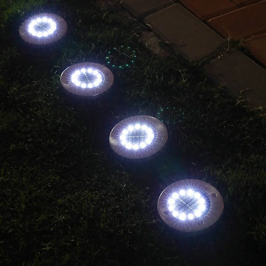BEIAIDI 4 шт. на солнечных батареях наземный светильник 8LED открытый сад подземный