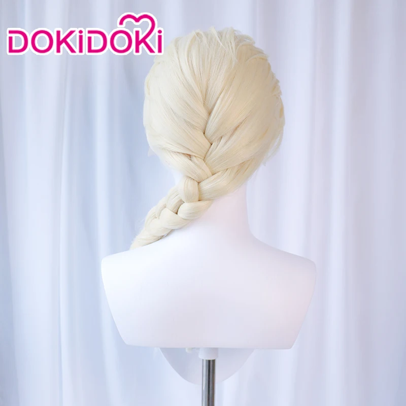 Женский парик для косплея Эльзы dokidock-SR термостойкий из термостойкого волокна со