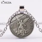 Ожерелье Archangel St.Michael Protect Me Saint Shield, защитное ожерелье Talisman, ожерелье Orhodox с подвеской, Христианский подарок