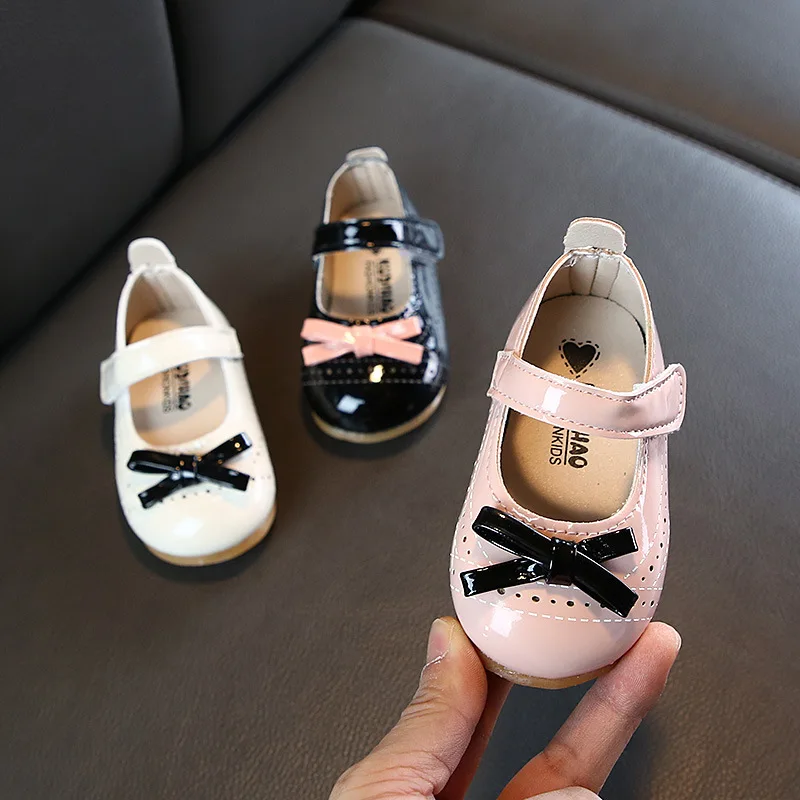CUZULLAA Baby Girls Spring Princess Butterfly-Knot Casual Shoes Kids Flat Children Soft Sole Cut-Outs Size 15-25 | Мать и ребенок