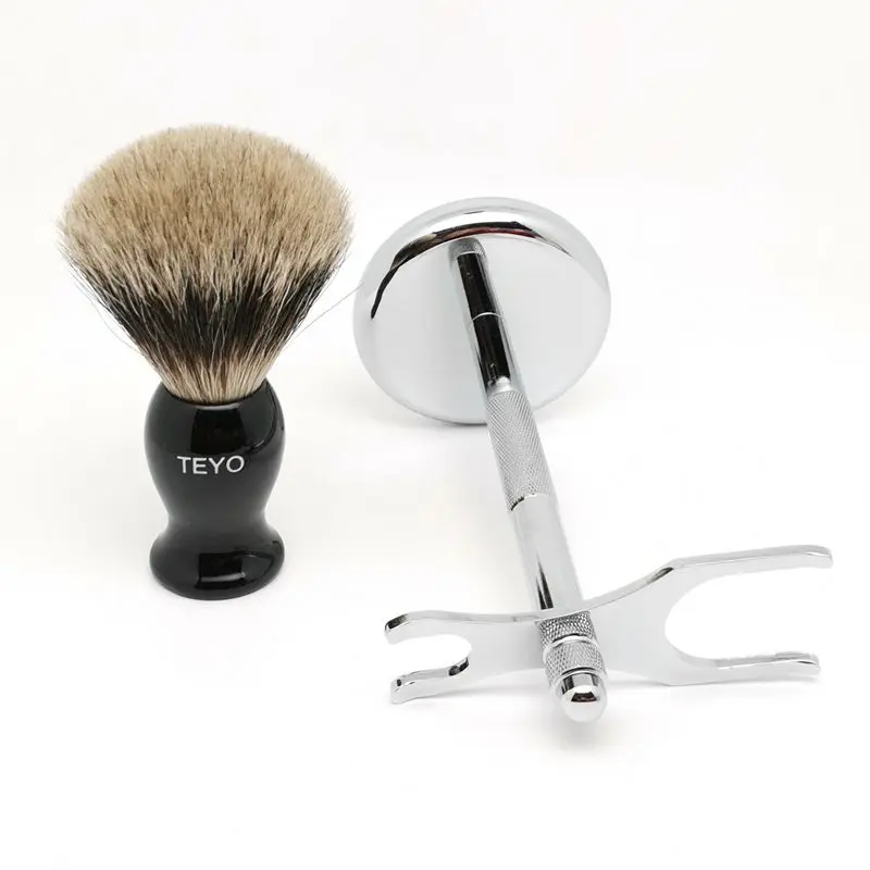 TEYO двухдиапазонный тонкий Барсук набор кистей для бритья включает подставку для бритья идеально подходит для мужчин щетка для влажного бри... от AliExpress RU&CIS NEW