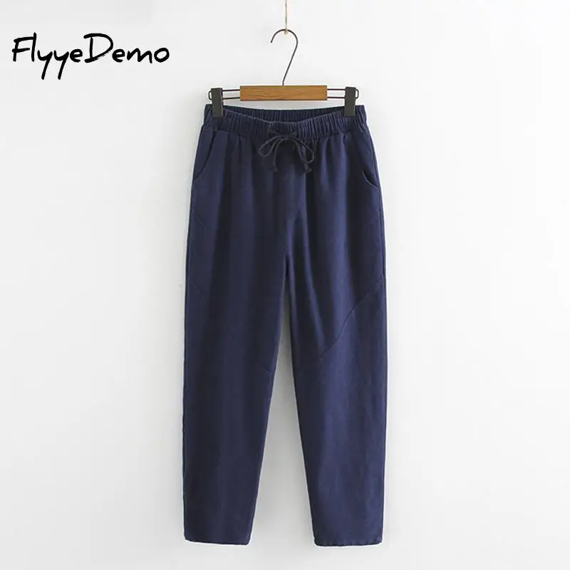 5 Цвета женские брюки для девочек новые хлопковые льняные осенние штаны детей