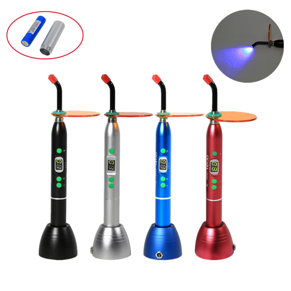 Dental Supplies D2 LED Cordless Wireless Curing Light Lamp Composite Resin Material pink Blue Silver Black 4 Color