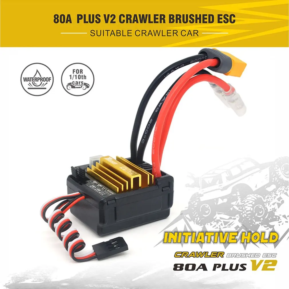 

Electronic Speed Controller ROCKET 80A PLUS V2 ESC For 1 / 10 RC Crawler Brushed Car Electronic Speed Controller