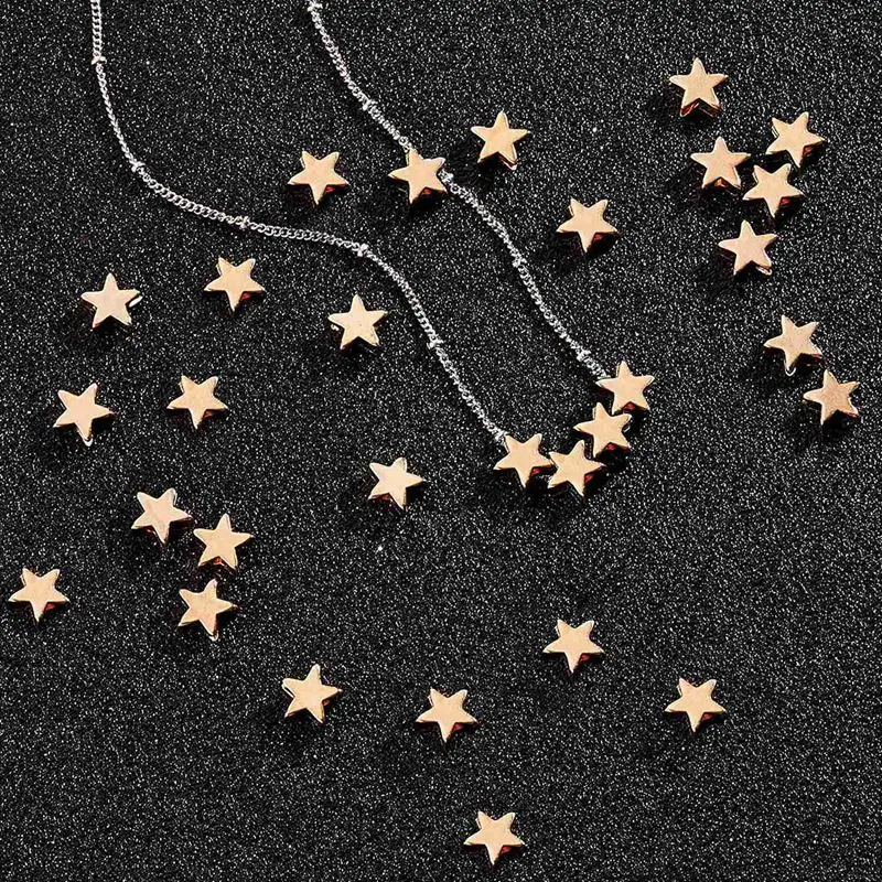 

100 Pieces Star Shape Spacer Beads Star Shape Jewelry Beads with Mixed Shape Bead Set Crystal Bead Bead Charm Glass Bead