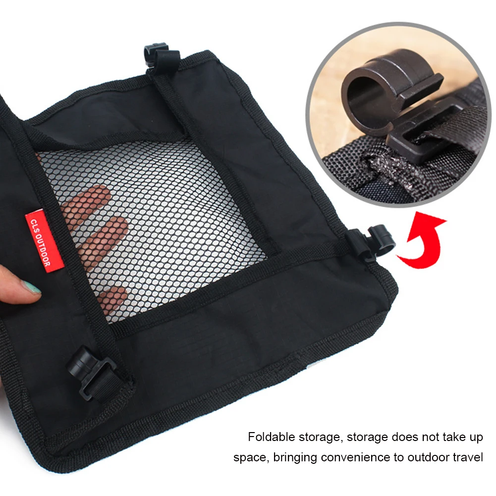 Portable Folding Table Storage Hanging Basket Picnic Table Hanger Storage Net Outdoor Camping BBQ Table Rack Accessories