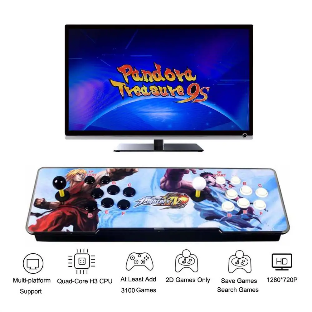 3D Pandora 7 2327 в 1 аркадная видеоигра консоль 1920x1080 Full HD 2 игрока аркадная машина Поддержка TF карты, чтобы добавить больше игр - Цвет: KOF white