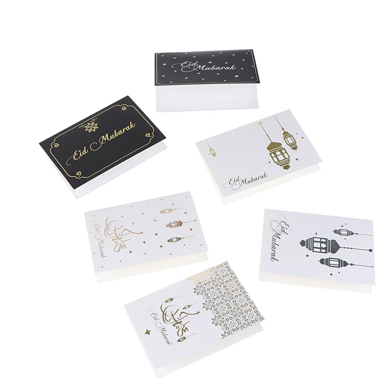 

12pcs/set Eid Greeting Cards Ramadan Mubarak Card Eid Mubarak Decor