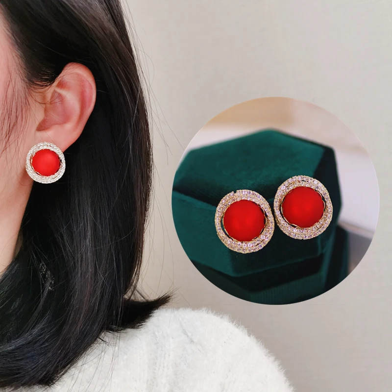 Роскошные блестящие серьги гвоздики Стразы с кристаллами для женщин модные