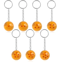 14pcset japanese cartoons z 1 7 stars balls keychain figures toys key chain pendant car keyring wholesale