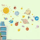 DIY мультфильм детский сад настенные наклейки Вселенная космическая планета солнечная система детская комната спальня украшения настенные наклейки