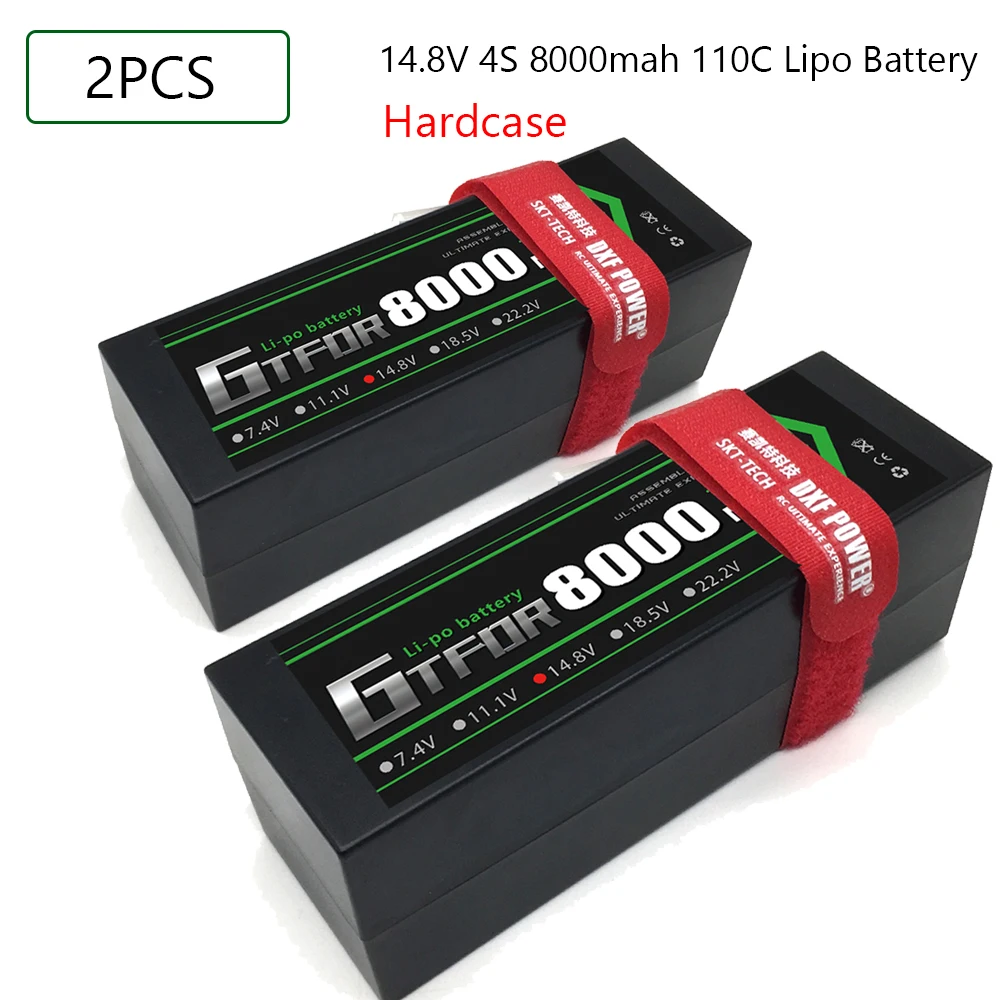 

GTFDR 8000mAh 14.8V 110C/220C Lipo Battery Hardcase Deans/XT60/XT90/EC5 Plug For 1/8 1/10 Buggy Tuggy RC Car Truck Off Road