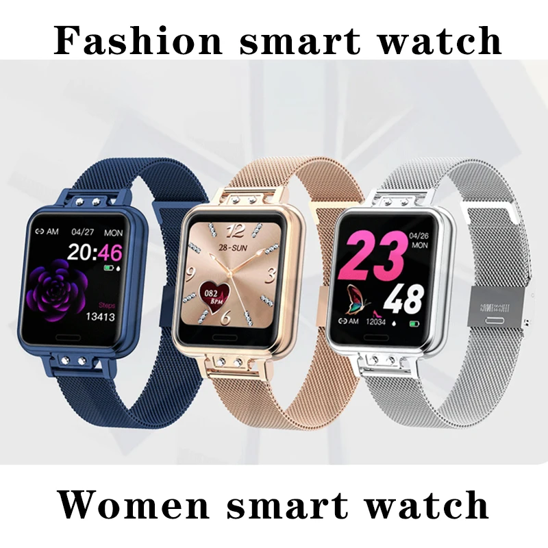 

LIGE Alloy Stainless Steel Smart Watch Women Fashion Waterproof Ladies smartwatch Android ios Heart Rate Blood Pressure Monitor